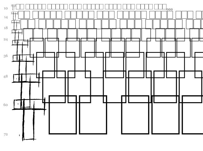 Lazy Sketch font waterfall